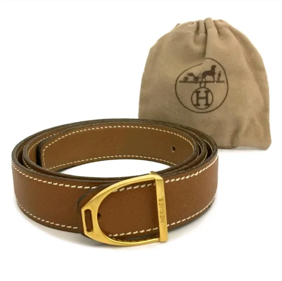 HERMES CLEMENCE BROWN LEATHER WOMEN BELT/1A5540